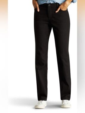 NWT Lee Women's Instantly Slims Classic Relaxed Fit Straight Leg Jeans 14 short